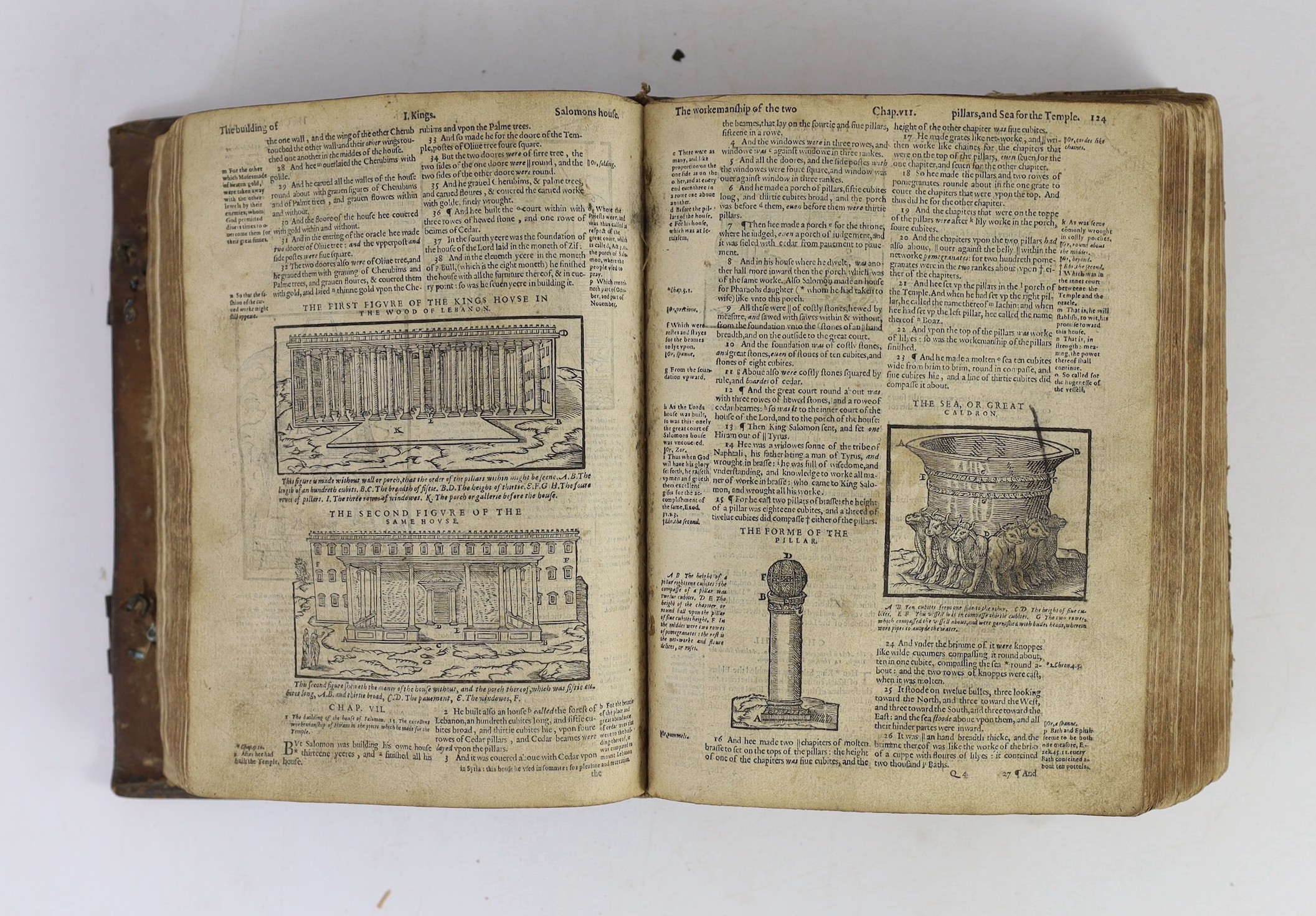 [Sixteenth Century Geneva Bible with Tomson's New Testament] The Bible: that is, the Holy Scriptures conteined in the Olde and New Testament... With most profitable Annotations... title with engraved headpiece and 'open
